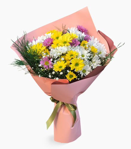 Renkli Papatyalar Çiçek Buketi