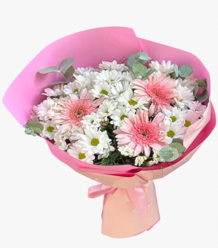 Üçlü Gerbera ve Papatya Buketi