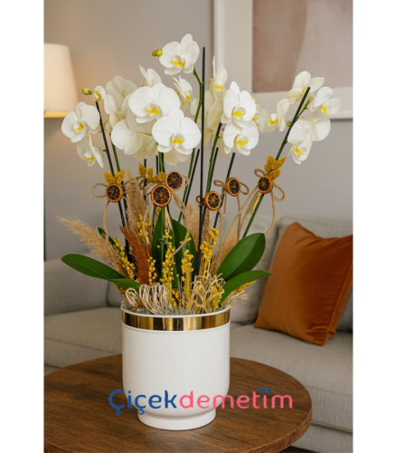 Beyaz Orkide Aranjmanı
