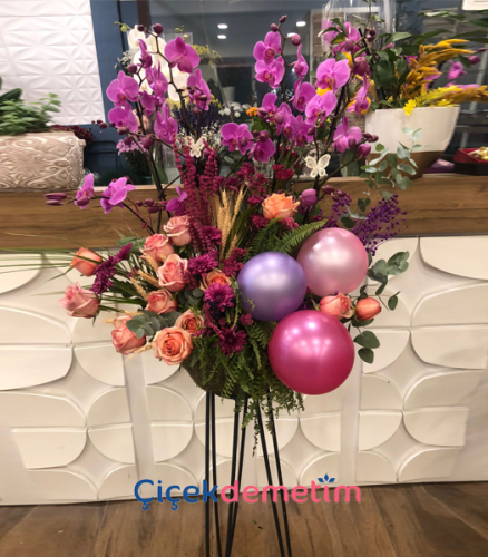 Orkide ve Gül Balonlu Ferforje